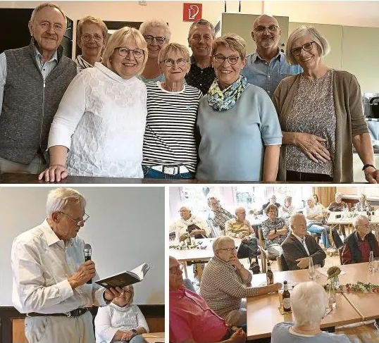 Das Orga-Team um Teamleiter Joachim Pollok (oberes Foto, I) bereitet die Seniorenrunde Rorup nicht nur vor, sondern versorgt die Gäste im Bürgerhaus auch mit Getränken und einem kleinen Imbiss. Hans-Peter Boer, der Gast des Nachmittags (unteres Foto, I.), verstand es, seine Zuhörerschaft mit seinen Einblicken in die Arbeit eines Krimi-Autors sowie kurzen Passagen aus seinen Büchern zu fesseln. DZ-Fatos: Marcy a6dc0f59e1c25753b78200ff42d915af.webp